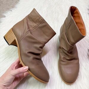 Anthropologie Taupe Leather Booties Women’s Size EU 40